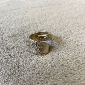 Handmade Floral Spoon Ring Size 7